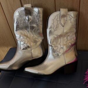 Shiny Metallic Cowboy Boots